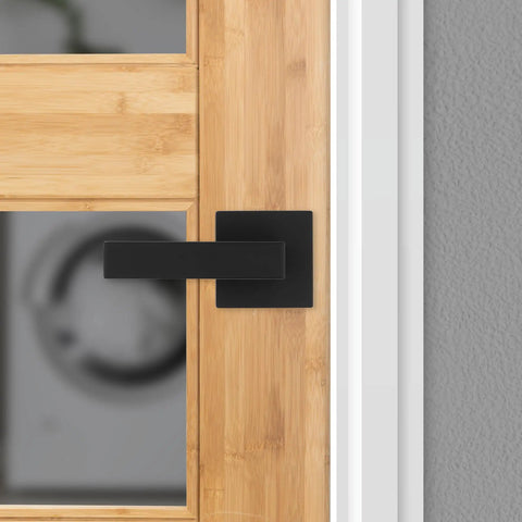 Interior Passage Door Lever For Closets And Hallways, Reversible Non-Locking Handle, Matte Black With Microban Protection