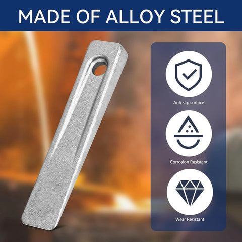 5-Inch alloy steel wedge for welding and setup; metal wedge with hole, anti-slip and wear-resistant
