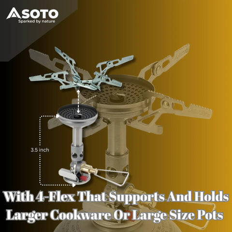 WindMaster Backpacking Stove With 4Flex Regulator For Windy Conditions