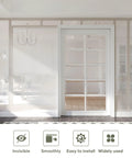 Eight Foot Sliding Pocket Door Hardware Kit with aluminum box rail track installed in modern interior space