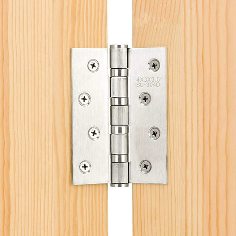 Legit 304 Stainless Steel Folding Butt Hinges Rock Solid Rust Proof Cabinet Door Connectors For Drawers Boxes And Windows Heavy Duty Mounting Screws Kit 3 Inch Size installed on wooden boards.