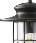 Close-up of Portside 12 Inch Outdoor Sconce 1 Light Matte Black Finish Weatherproof Exterior Wall Light with visible bulb.