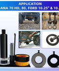 Bestool carrier and pinion bearing puller kit with puller, clamps, and two bearing rings; front view.
