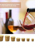 120 Piece 8 Sizes Tapered Cork Stoppers Set Natural Wood Wine Bottle Plugs For Wine Beer Liquor DIY Crafts Replacement Corks