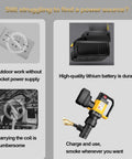 Heavy Duty Electric Drum Pump 1000W Brushless Motor For Diesel And Kerosene Transfer Fast Flow 130 Liters Min With Hose, displaying a durable lithium battery.