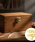 Hella Smooth Swing Arm Latches For Jewelry Boxes Top Shelf Antique Gold Clasps With No Sweat Setup On Mini Cabinets And Craft Drawers Totally Legit Vintage Hardware on wooden jewelry box.