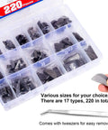 Woodruff Key Assortment Kit Must Have 220 Pieces In 17 Metric Sizes Semi Circle Half Moon Keys And Shaft Crank Keys with Tweezers