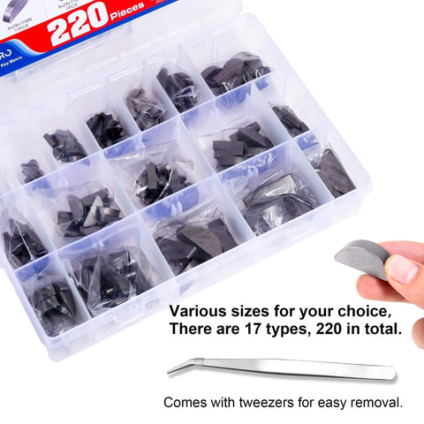 Woodruff Key Assortment Kit Must Have 220 Pieces In 17 Metric Sizes Semi Circle Half Moon Keys And Shaft Crank Keys with Tweezers