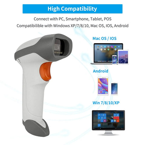 3 In 1 Wireless Barcode And QR Code Scanner For Inventory Be A Real Workhorse With 2000mAh Battery, Lightning Fast 350 Scan Per Second