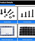 Massive 1705 Piece Machine Screw Kit with M2 to M5 screws nuts washers in storage box