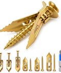 Heavy Duty 81 Piece Drywall Anchors And Screws Kit With Drill Bit Easy Install No Drill Steel Expansion Anchors For Sheetrock Holds Up To 100 Lbs Three Sizes For Hanging TVs Mirrors Picture Frames And More., gold steel drywall anchor with screw and drill bit