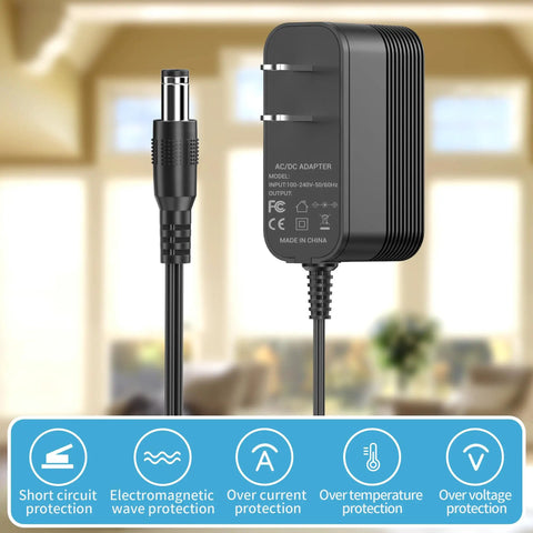 12V Charger For NexStar SE And SLT Telescopes Power Cord Adapter That Just Works With 4SE 5SE 6SE 8SE 90SLT shown with safety icons