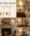 No Fuss Wall Sconces Set Of Two In Shiny Gold With Massive 10000 Mah Rechargeable Battery And Smart Remote For Dope Rgb Atmosphere Lighting Perfect For Renter Friendly Home Vibes in a cozy bedroom and living room settings.