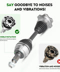 Pair Of Rock Solid Front CV Axle Assemblies Street Tough for Heavy Duty 4WD Trucks and SUV showing durable assembly and joints.