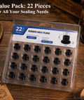 22 Pack Black T Type Silicone Hole Plugs 3/8 Inch Vulcanized Dustproof Sealing Stoppers for Cabinets in package