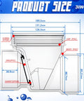 Technical diagram of 3 Inch Backwater Valve Drain Backflow Preventer For Sewage And Rainwater, White PVC, showing measurements and components.