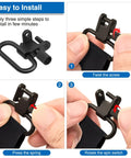 Rock Hard Rifle Sling Swivels 1.25 Inch QD Two Point Mount installation steps showing smooth matte black hardware.