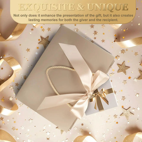 Two Large Gift Bags Set With Two Color Ribbons Two Greeting Cards And Four Sheets Tissue Paper For Birthdays Weddings Baby Showers And Christmas Portable Gift Bags For Easy Gifting At Parties