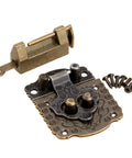 Two Pack Vintage Brass Hasp Lock For Wooden Boxes And Cabinets, Antique Toggle Latch Hardware with screws, bronze finish