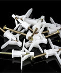 Self Drilling Drywall Anchors Kit With 100 Pieces Plasterboard Dowels And Zinc Plated Screws No Tools Needed Drill Free Installation Removable Anchors