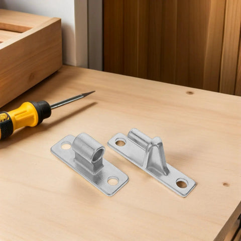Heavy Duty Stainless Steel Gate Hinges Set Detachable Pin Mechanism Two Pack With Male And Female Wall Mounts And Screws Included Built For Outdoor Garden Fence And Farm Gate Install Easy To Install, two stainless steel hinge mounts on wood