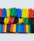 Assorted Heat Shrink Tubing Kit 410 Pieces with Five Colors and Ten Sizes for Wires and RC Hobby Projects displayed aligned.
