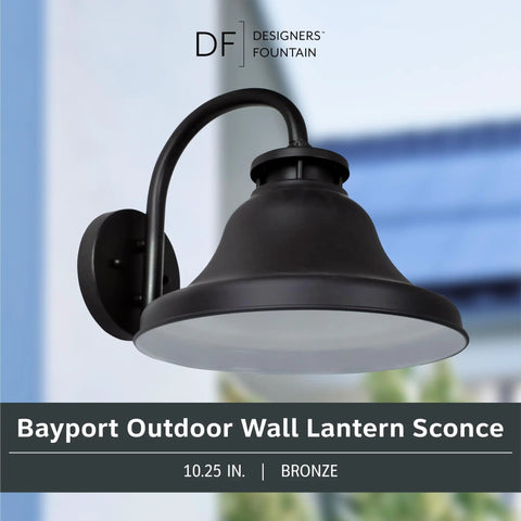 Bayport 10.25 Inch Outdoor Light Fixture Sconce Bronze Exterior Wall Lantern For Front Door Patio And Porch Downward Lighting