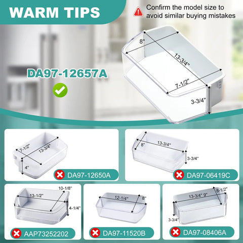 Left Door Refrigerator Shelf Replacement For Compatible Models PS4176661 DA63-06867 AP5621270 RF260BEAESG RF261BEAESP
