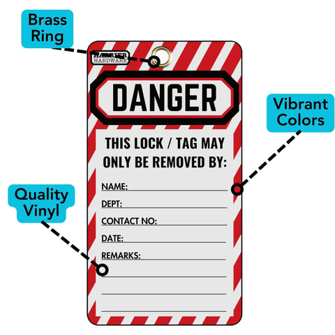 40 Pack Vinyl Lockout Tags With Brass Grommets 3 By 5.5 Inch OSHA Compliant Water Resistant Safety Tags for Lockout Tagout
