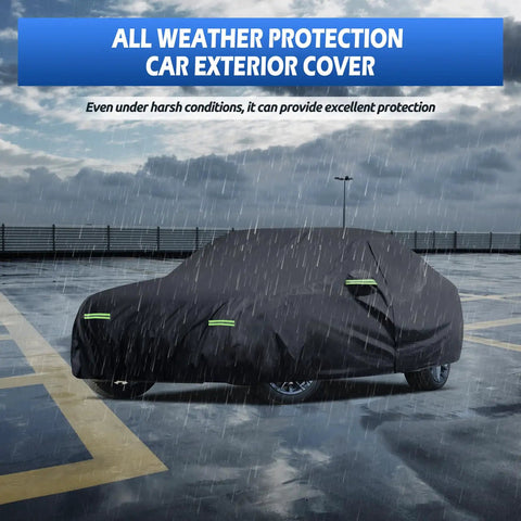 All Weather Custom Fit Car Cover For 2007 To 2025 BMW 3 Series M3 320i 325i 328i 330i 340i Waterproof Full Exterior Shield With Door Zipper And Cotton Lining during rainfall