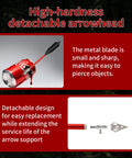 6.6 Inch Aluminum Mini Crossbow Bolts Set, 12 Pack, red arrow piercing soda can, detachable arrowhead with blade tips