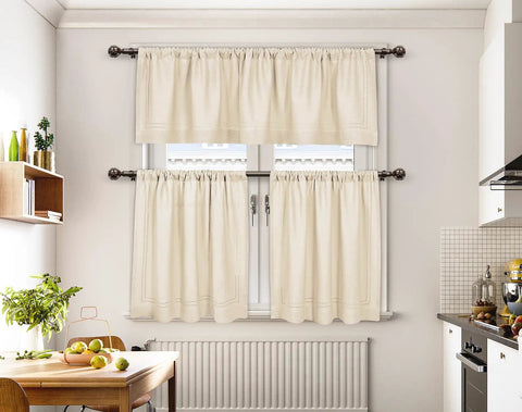 Kitchen window with 2 Pack Adjustable Curtain Rods 28 To 48 Inch Telescoping Drapery Rods With Netted Texture Finials In Antique Bronze
