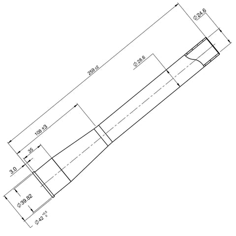 Technical drawing of Dope Universal Tapered Steerer Tube Repair Kit For Suspension Fork Head Tube Fixes Short Cuts And Weird Noises.