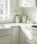 Kitchen with 10 Pack 5 Inch Brushed Gold Cabinet Pulls for Kitchen Cabinets Dresser Drawers Modern Zinc Alloy Handles 128mm