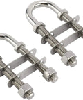 Two Pack Three Eighth Inch Stainless Steel Bow Eye U Bolt For Boat Tie Down Stern Attachment With Adjustable Nuts