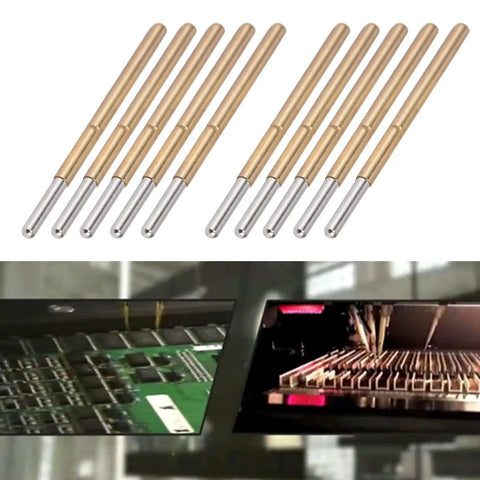 Top Shelf 2.5Mm Round Pogo Pins With Stainless Steel Spring Loaded Test Probes featuring brass plungers for circuit soldering.