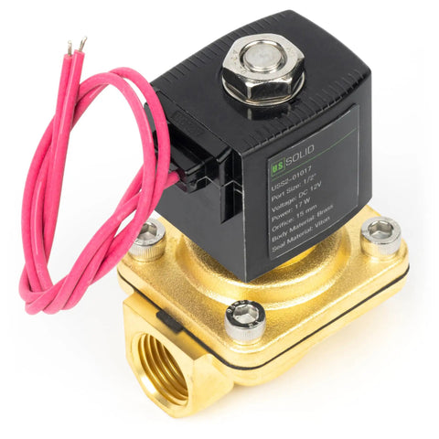 Half Inch Brass Solenoid Valve 12V DC Normally Closed Electric Valve With Viton Seal And Lead Wire Heavy Duty Brass Body