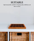Top Shelf Solid Walnut Wood Jewelry Tray Organizer With Fifteen Grids For Rings Necklaces And Bracelets Compact Vanity Storage Display Plate For Counters on a white shelf.