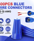 400 Piece Blue Twist On Wire Connectors Built Tough Electrical Wire Caps For 22 To 14 AWG Copper Conductors With Slick Finish and Dang Easy Install For Home Wiring Jobs