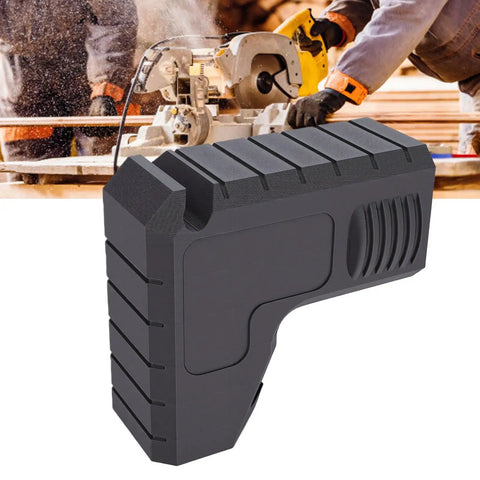 Heavy Duty 2.5 Inch Dust Port Adapter For Table Saw With Snap On Hook, black polymer design for dust extraction.