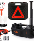 5 Ton 12V Electric Car Jack With Dual Motors, Hydraulic Lift, Built In Inflator And Impact Wrench, Quick Tire Inflation, Non Slip Cross Groove Base, Adjustable Height 5.9 To 17.7 Inches, Stable And A Real Beast Of A Tool. kit in case