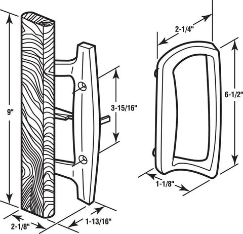 Replace Damaged Sliding Glass Door Handle With This White Diecast Mortise Hook Style Set That Fits 3 15 16 Inch Hole Spacing Easy Install And Durable Hardware For Quick Home Makeovers