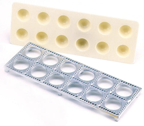 Ravioli Maker With Press 12 Inch Mold For Homemade Pasta No Roller Needed Create 1.5 Inch Stuffed Ravioli, metal and plastic components