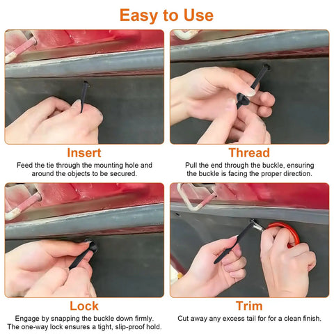 Step-by-step guide on using 100pc Tough As Nylon Auto Body Clips Grippy Push Rivet Retainers for easy installation.