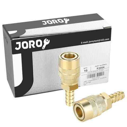 Brass Air Coupler Set With 1/4 Inch Body And 3/8 Inch Hose Barb M Type Quick Connect Fittings For Air Compressors 10 Piece High Flow Kit