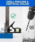 Drill Block Guide For Straight Holes Hands On Precision Alignment Tool with ABS body and V-groove surface in use.
