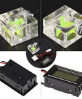 PC 3 Way Flow Meter And Digital Thermometer Water Cooling System Kit Pro Grade With Connectors And Clamps Display