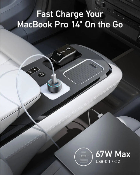 USB-C Car Charger 67W 3-Port Fast Charger For iPhone 17 16 15 14 Series Galaxy S25 24 23 MacBook iPad