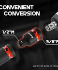 1/2 inch male to 3/8 inch female adapter from Heavy Duty Impact Socket Adapter Set With Universal Swivel Joints, CR-MO and CR-V hardware.