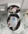 Toilet Seat Elongated Resin for Bathroom with floral design, 14.5" x 18.5" fitting most standard toilets.